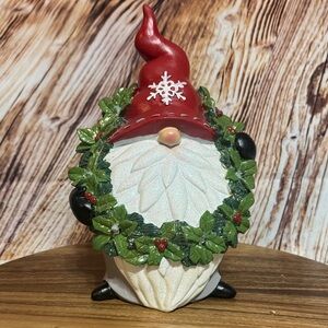 Festive Gnome with Wreath - Red and Green LIGHTS UP!